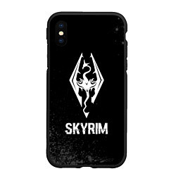 Чехол iPhone XS Max матовый Skyrim glitch на темном фоне, цвет: 3D-черный