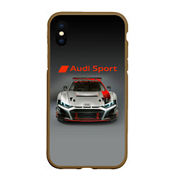 Чехол iPhone XS Max матовый Audi sport - racing car - extreme, цвет: 3D-коричневый