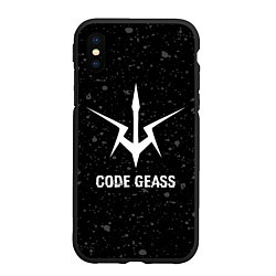 Чехол iPhone XS Max матовый Code Geass glitch на темном фоне, цвет: 3D-черный