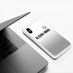 Чехол iPhone XS Max матовый Elden Ring glitch на светлом фоне: символ сверху, цвет: 3D-белый — фото 2