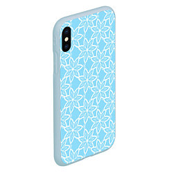 Чехол iPhone XS Max матовый Цветы-снежинки небесно-голубой, цвет: 3D-голубой — фото 2