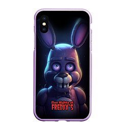 Чехол iPhone XS Max матовый Bonnie FNAF, цвет: 3D-сиреневый