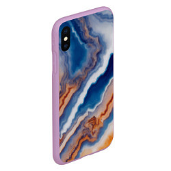 Чехол iPhone XS Max матовый Волнистая разноцветная яшма, цвет: 3D-сиреневый — фото 2