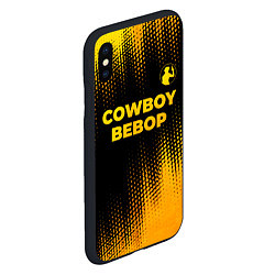 Чехол iPhone XS Max матовый Cowboy Bebop - gold gradient: символ сверху, цвет: 3D-черный — фото 2