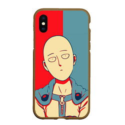 Чехол iPhone XS Max матовый Saitama hero face