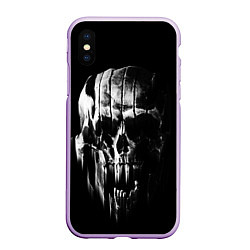 Чехол iPhone XS Max матовый Brutal skull, цвет: 3D-сиреневый