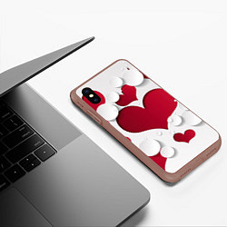 Чехол iPhone XS Max матовый С любовью для вас, цвет: 3D-коричневый — фото 2