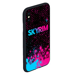Чехол iPhone XS Max матовый Skyrim - neon gradient: символ сверху, цвет: 3D-черный — фото 2