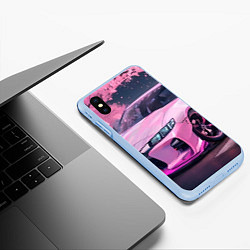 Чехол iPhone XS Max матовый Жажда скорости, цвет: 3D-голубой — фото 2