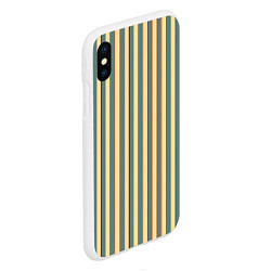 Чехол iPhone XS Max матовый Полосатый серо-бежевый, цвет: 3D-белый — фото 2
