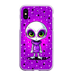 Чехол iPhone XS Max матовый Alien - purple color, цвет: 3D-сиреневый