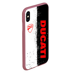 Чехол iPhone XS Max матовый Ducati - двоичный, цвет: 3D-малиновый — фото 2