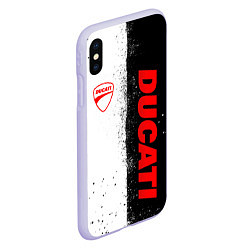 Чехол iPhone XS Max матовый Ducati - двоичный, цвет: 3D-светло-сиреневый — фото 2