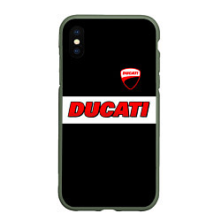 Чехол iPhone XS Max матовый Ducati motors - черный