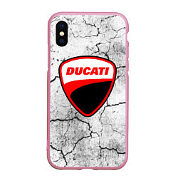 Чехол iPhone XS Max матовый Ducati - потресканная земля