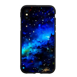 Чехол iPhone XS Max матовый Живописный космос, цвет: 3D-черный