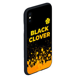Чехол iPhone XS Max матовый Black Clover - gold gradient: символ сверху, цвет: 3D-черный — фото 2