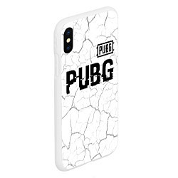 Чехол iPhone XS Max матовый PUBG glitch на светлом фоне: символ сверху, цвет: 3D-белый — фото 2