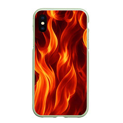 Чехол iPhone XS Max матовый Пламя огня