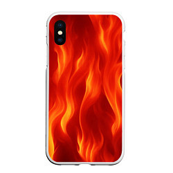 Чехол iPhone XS Max матовый Огонь рыжий