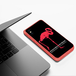 Чехол iPhone XS Max матовый Фламинго - Мюнхен, цвет: 3D-красный — фото 2