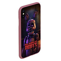 Чехол iPhone XS Max матовый Five Nights at Freddys Bonnie, цвет: 3D-малиновый — фото 2