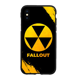 Чехол iPhone XS Max матовый Fallout - gold gradient, цвет: 3D-черный