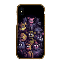 Чехол iPhone XS Max матовый Five Nights at Freddys art, цвет: 3D-коричневый