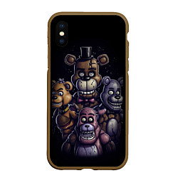 Чехол iPhone XS Max матовый Five Nights at Freddys, цвет: 3D-коричневый