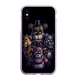 Чехол iPhone XS Max матовый Five Nights at Freddys, цвет: 3D-сиреневый