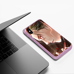 Чехол iPhone XS Max матовый Атака Титанов Eren Yaeger, цвет: 3D-сиреневый — фото 2
