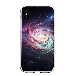 Чехол iPhone XS Max матовый Спиральная галактика в космосе, цвет: 3D-белый