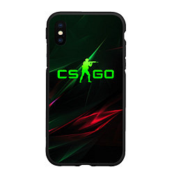 Чехол iPhone XS Max матовый CSGO green logo