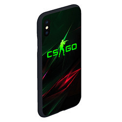 Чехол iPhone XS Max матовый CSGO green logo, цвет: 3D-черный — фото 2