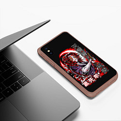 Чехол iPhone XS Max матовый Кокушибо первая луна - Клинок демонов, цвет: 3D-коричневый — фото 2