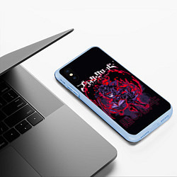 Чехол iPhone XS Max матовый Аста режим демона - Черный Клевер, цвет: 3D-голубой — фото 2