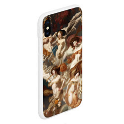 Чехол iPhone XS Max матовый Дамы и цветы классицизм, цвет: 3D-белый — фото 2