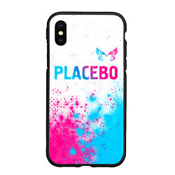 Чехол iPhone XS Max матовый Placebo neon gradient style: символ сверху, цвет: 3D-черный