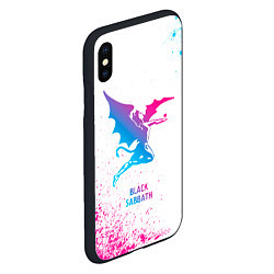 Чехол iPhone XS Max матовый Black Sabbath neon gradient style, цвет: 3D-черный — фото 2