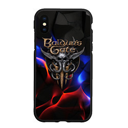 Чехол iPhone XS Max матовый Baldurs Gate 3 blue red fire