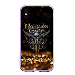 Чехол iPhone XS Max матовый Baldurs Gate 3 logo dark gold logo