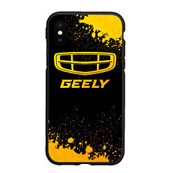 Чехол iPhone XS Max матовый Geely - gold gradient, цвет: 3D-черный