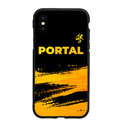 Чехол iPhone XS Max матовый Portal - gold gradient: символ сверху, цвет: 3D-черный