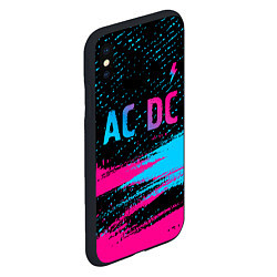Чехол iPhone XS Max матовый AC DC - neon gradient: символ сверху, цвет: 3D-черный — фото 2