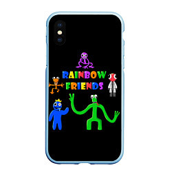 Чехол iPhone XS Max матовый Rainbow friends characters, цвет: 3D-голубой