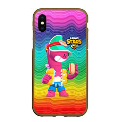 Чехол iPhone XS Max матовый Doug Brawl stars, цвет: 3D-коричневый