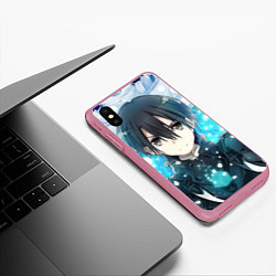 Чехол iPhone XS Max матовый Sword Art Online Кадзуто Киригая, цвет: 3D-малиновый — фото 2