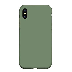 Чехол iPhone XS Max матовый Защитный хаки, цвет: 3D-темно-зеленый