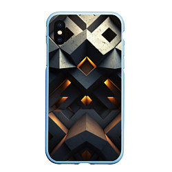 Чехол iPhone XS Max матовый Объемные конструкция, цвет: 3D-голубой