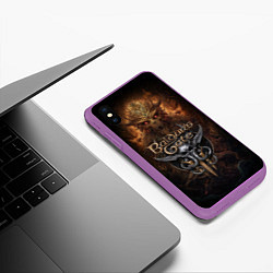 Чехол iPhone XS Max матовый Baldurs Gate 3 demon, цвет: 3D-фиолетовый — фото 2